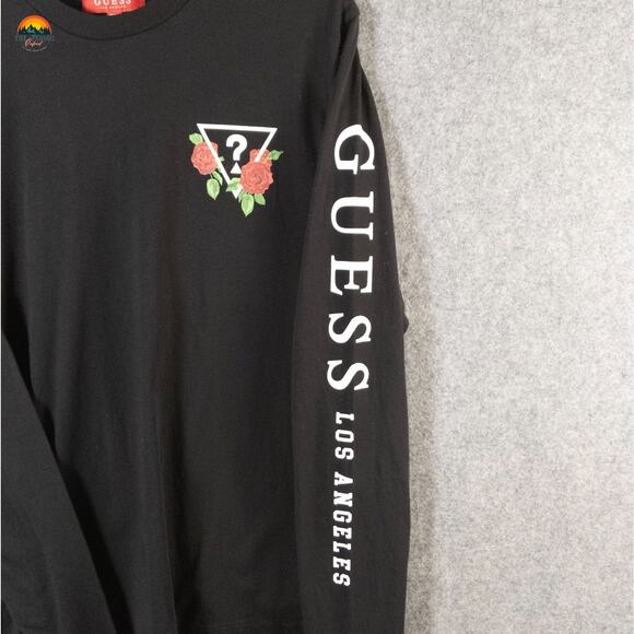 Guess Los Angeles T-Shirt Black Long Sleeve Pullover Crew Streetwear Men's L - Picture 5 of 10